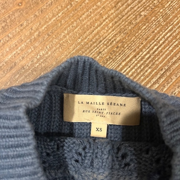Sezane Blue Bobble Sweater - Picture 2 of 2